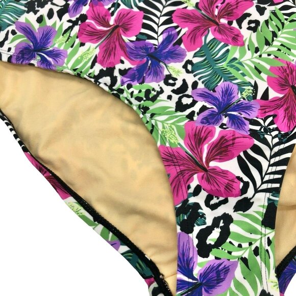 Swimsuits For All Womens Floral High Waist Bikini Bottom Size 22 Nylon/Spandex - Picture 3 of 8